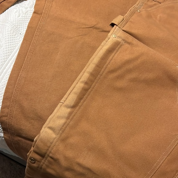 Carhartt Men's Quilt Lined Zip To Thigh Bib Overall, plus Jeans, both 32 X 34 - Picture 9 of 12